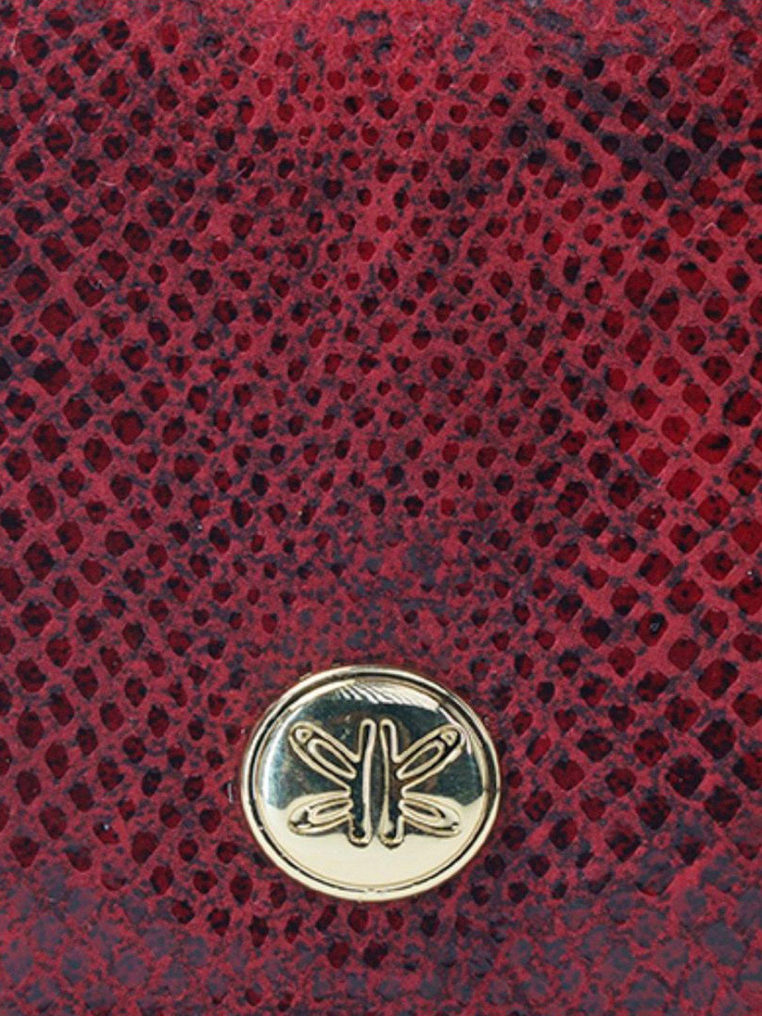 RI2K London Red Leather Textured Zip around Wallet