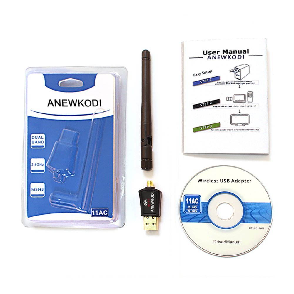 AC600 WIFI Adapter, 600Mbps Dual Band 2.4G/150Mbps 5G/433Mbps Wireless USB Wifi Adapter, External Powerful Antenna, 802.11 AC /b/g/n Network Lan Card For Windows XP/Vista/7/8/8.1/10 (32/64bits) MAC OS