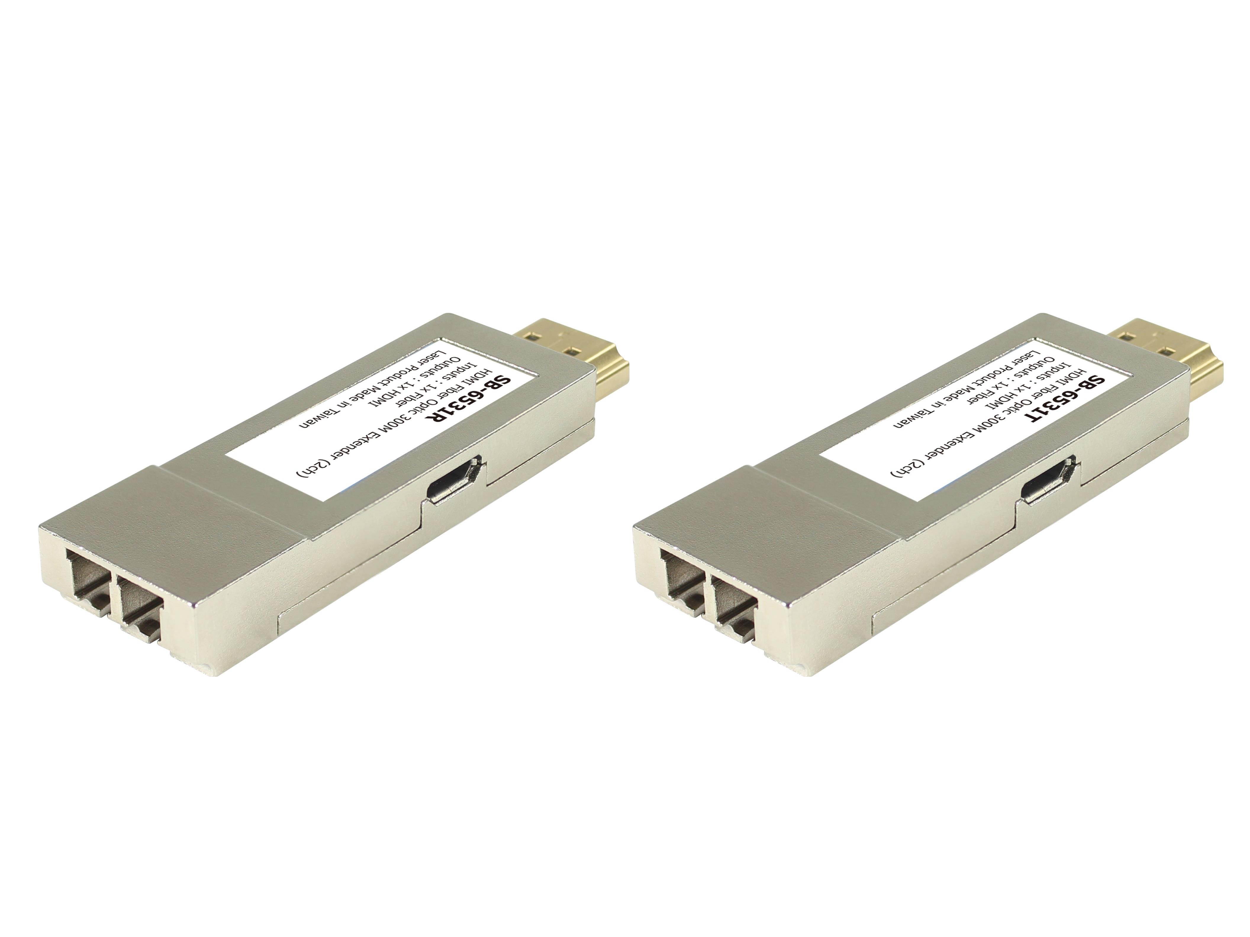 Shinybow SB-6531 KIT 4K UHD HDMI Over Dual LC MM Fiber Optic Extender (Tx/Rx)