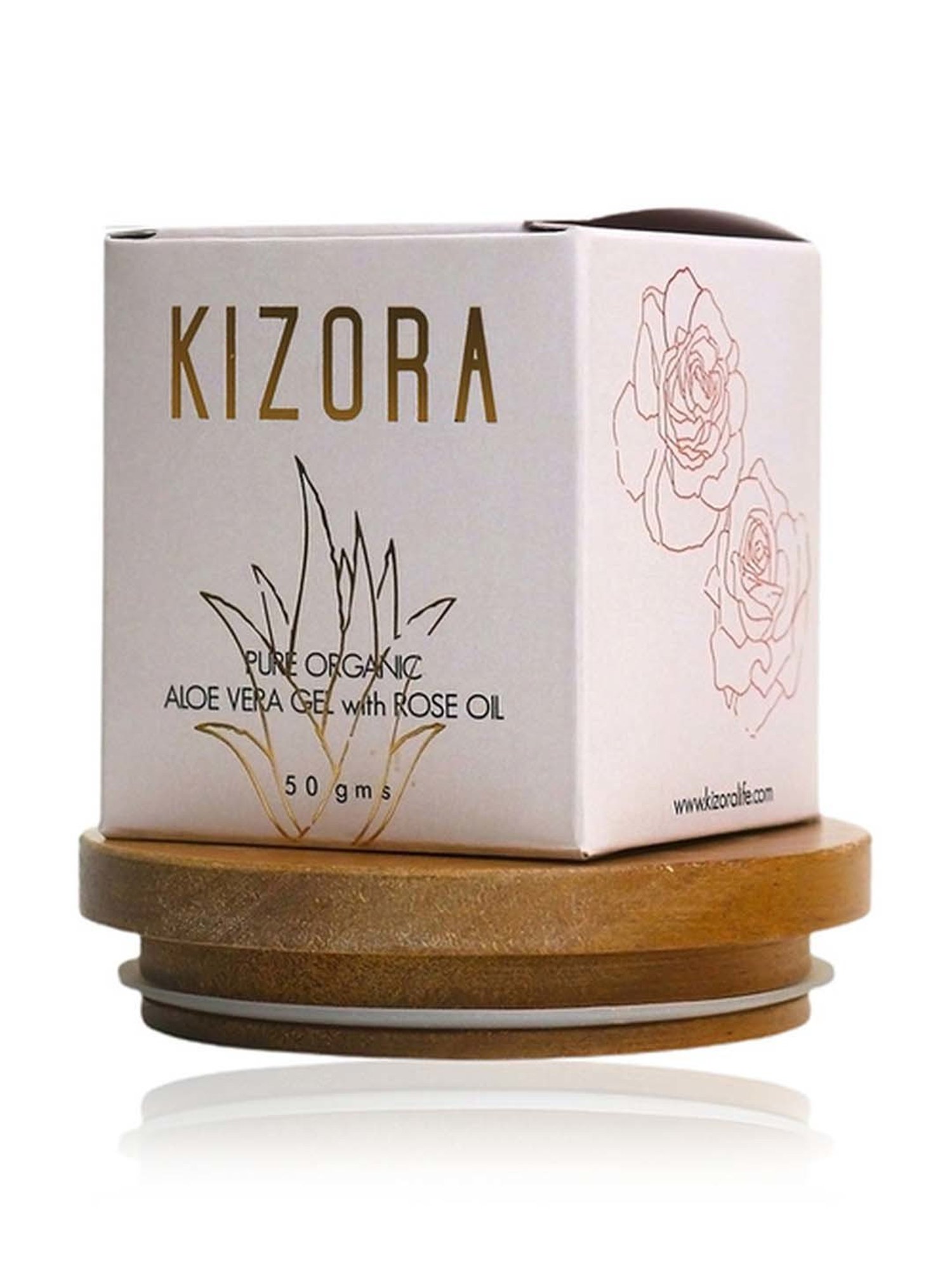 Kizora Pure Organic Aloe Vera Gel with Rose Oil - 50 gm