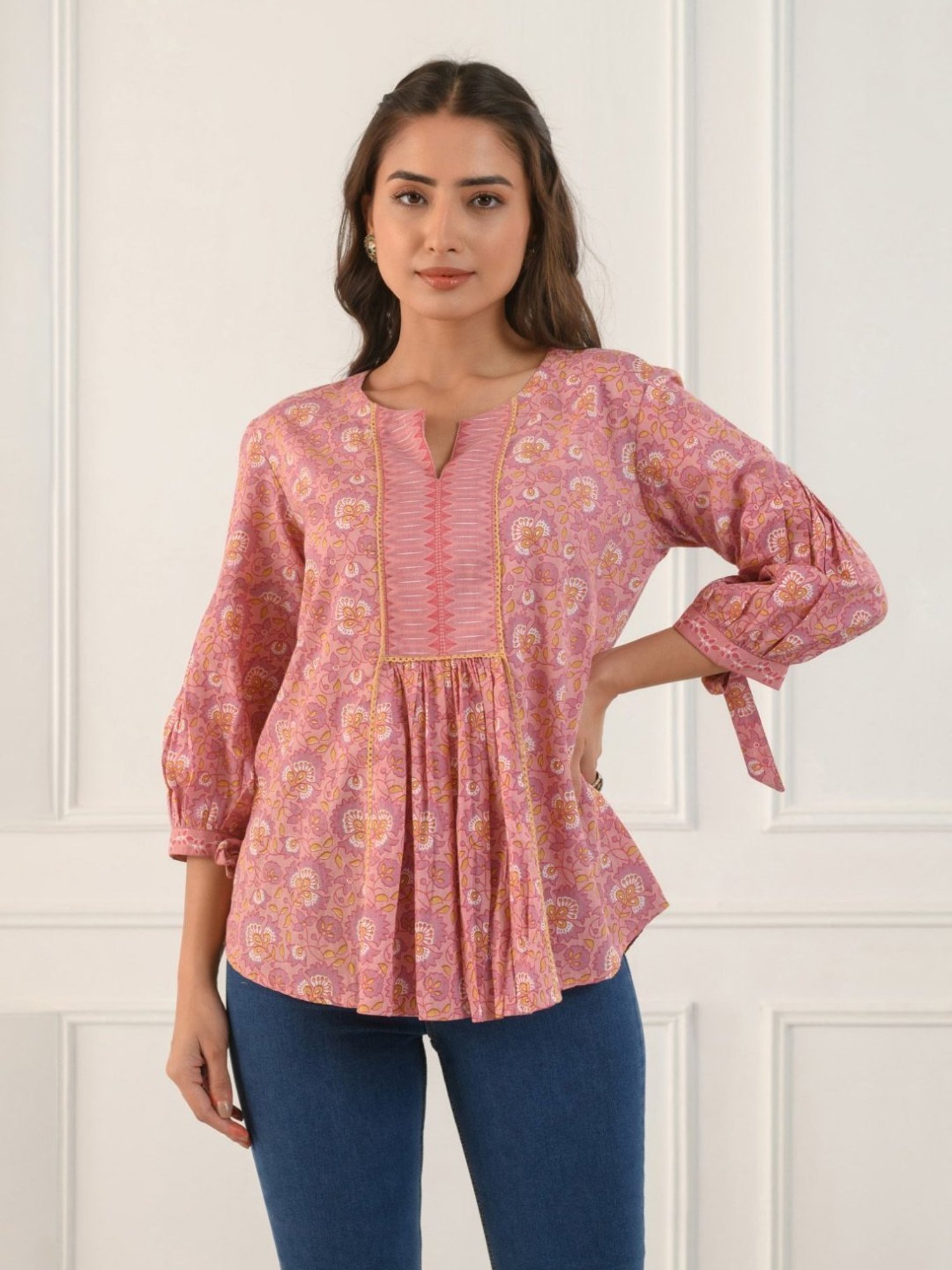 Prakriti Jaipur Pink Gathered Shirt