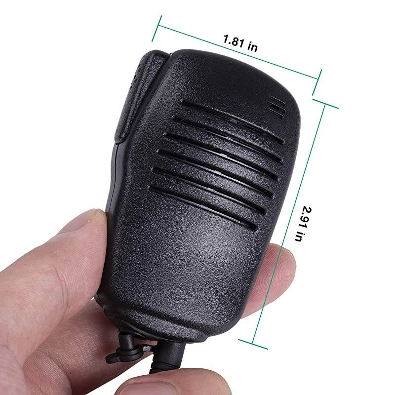 Walkie Talkie Speaker Mic 2Pin Shoulder Mic with External 35mm Earpiece Jack Compatible with Motorola TwoWay Radios