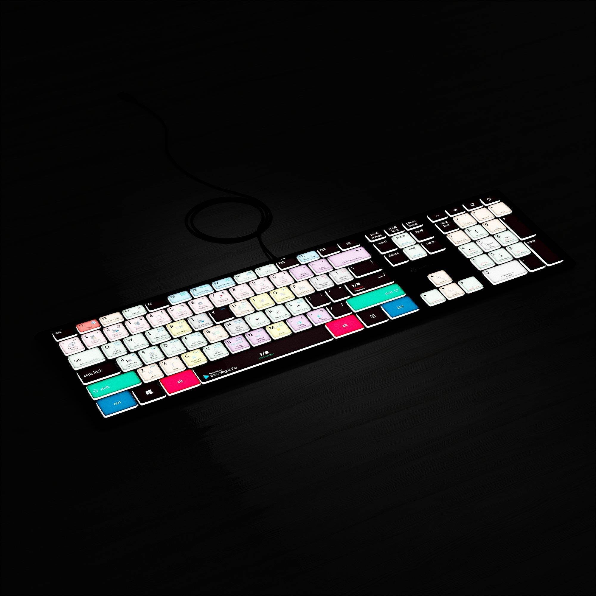 Vegas Pro Keyboard - Backlit Video Editing Keyboard - Latest Version for Magix Vegas, Sony Vegas