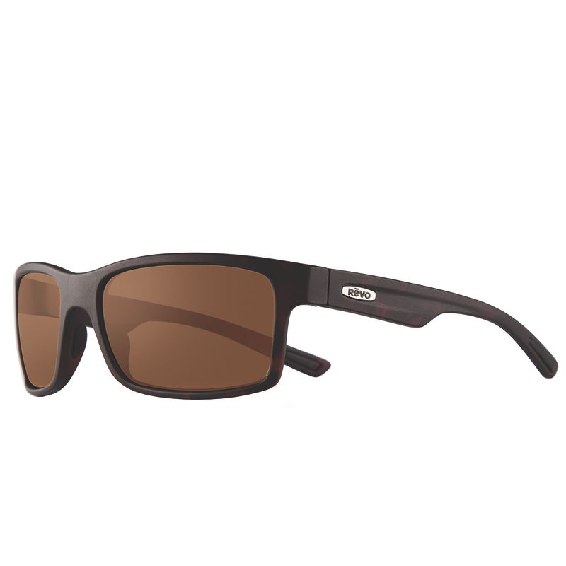 Revo Crawler RE 1027 02 BR Unisex Rectangle Polarized Sunglasses Matte Tortoise 59mm