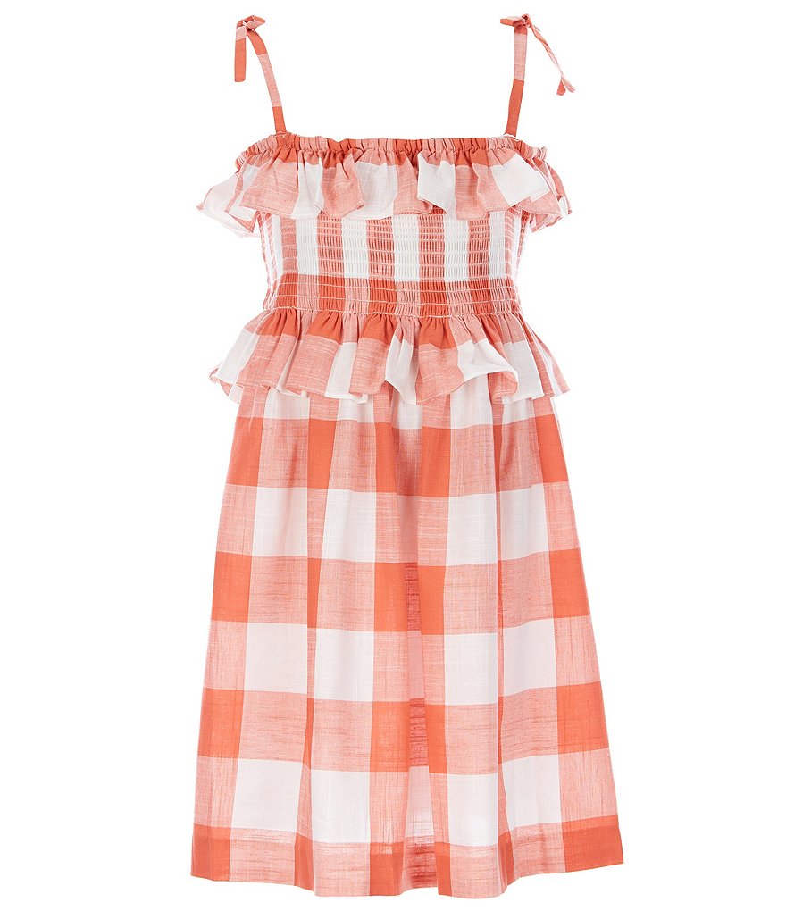 Edgehill Collection Little Girls 2T-6X Smocked Checkered A-Line Sundress