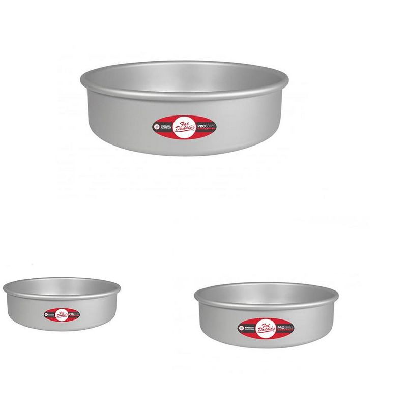 Fat Daddio's Anodized Aluminum Round Cake Pan with Solid Bottom (3 Sizes)