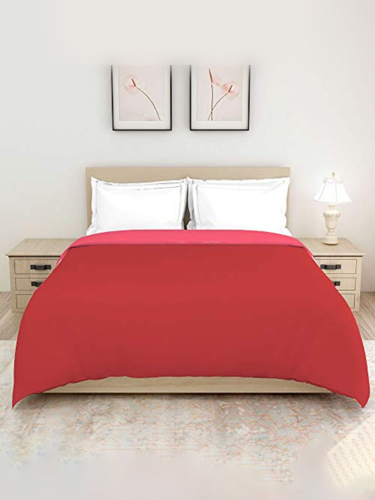 Layers Savona Solid Red Cotton Queen Comforter