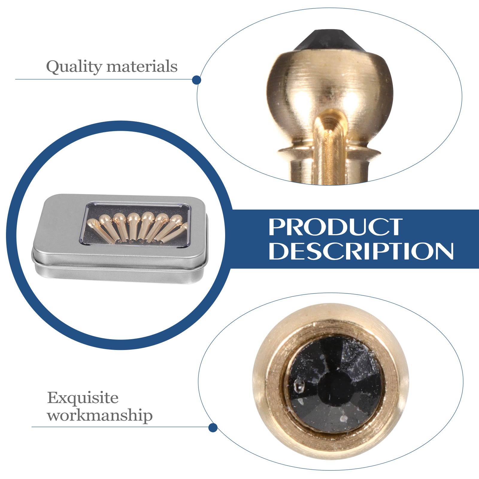 8pcs Copper Guitar Pin Brass String Studs Guitar Accessories (Mixed Color)