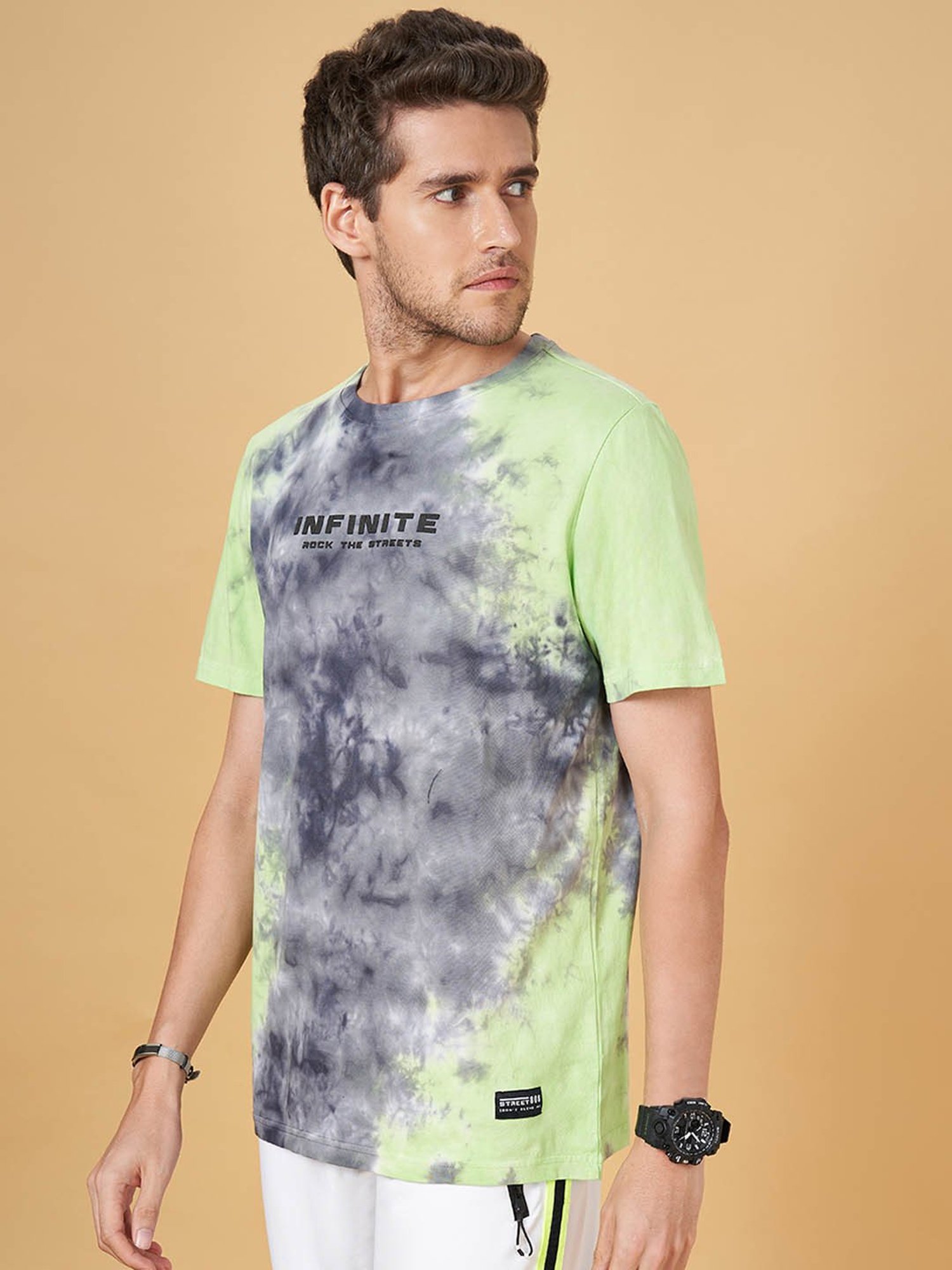 Street 808 by Pantaloons Multicolored Regular Fit Printed T-Shirt