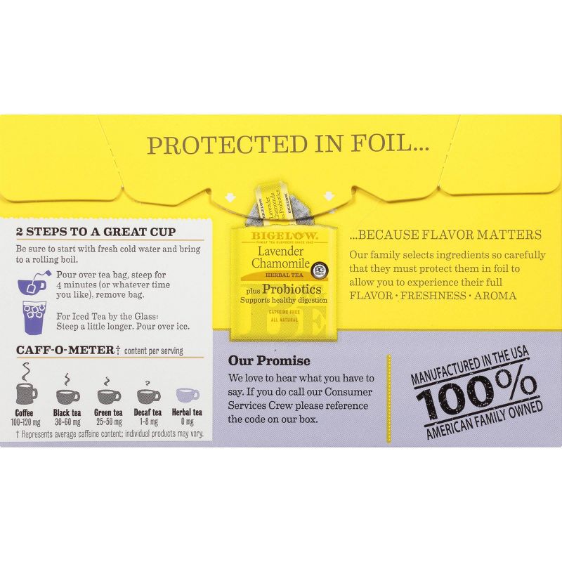 Bigelow Chamomile Lavender with Honey plus Probiotics Tea Bags - 18ct