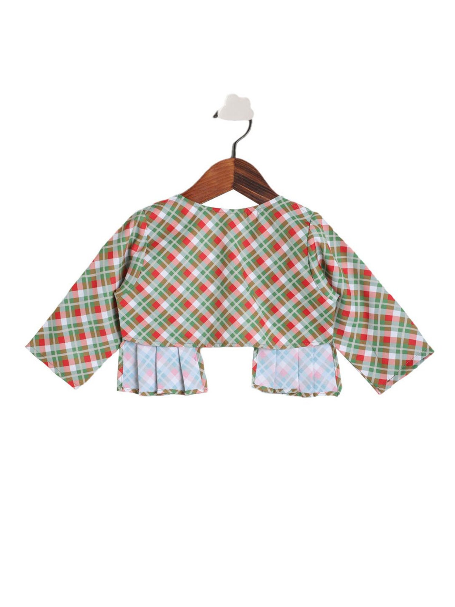 The Magic Wand Kids Green & Red Checks Bolero Shrug