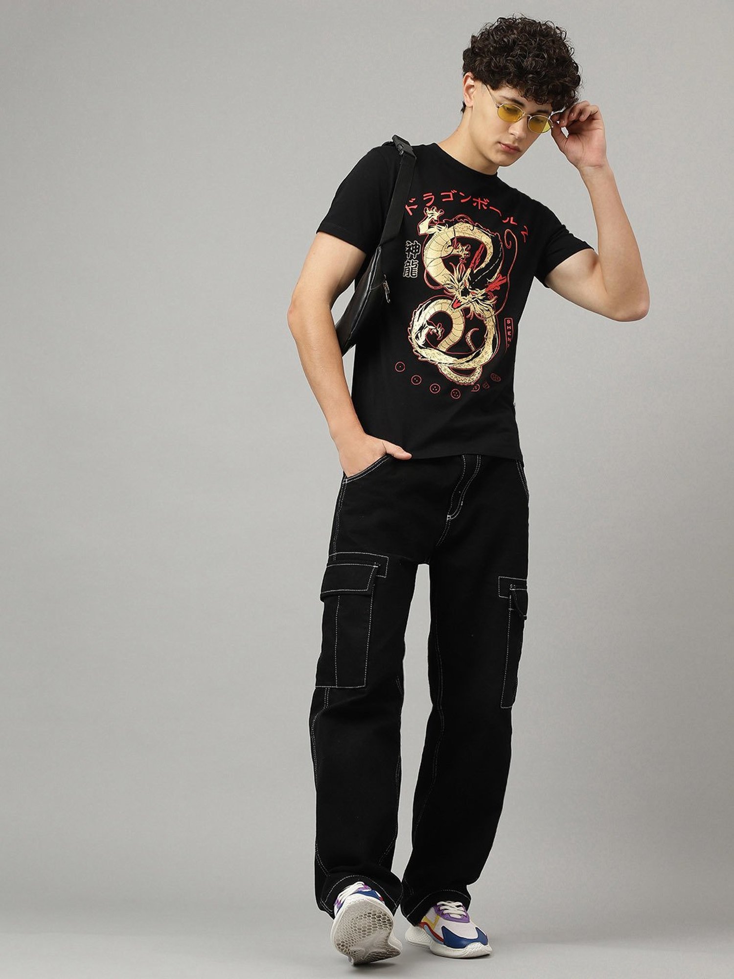 Free Authority Multicolor Regular Fit Dragon Ball Z Print T-Shirt - Pack of 3