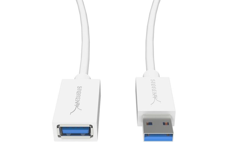 Sabrent 22AWG USB 3.0 Extension Cable - A-Male to A-Female [White] 10 Feet