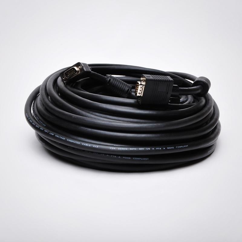 FireFold SVGA Cable - 100-Foot VGA/SVGA Male to Male Extension Double Shielded Cable with Dual Ferrites - Male to Male, Black ( 100 Foot, 30.48 Meter)