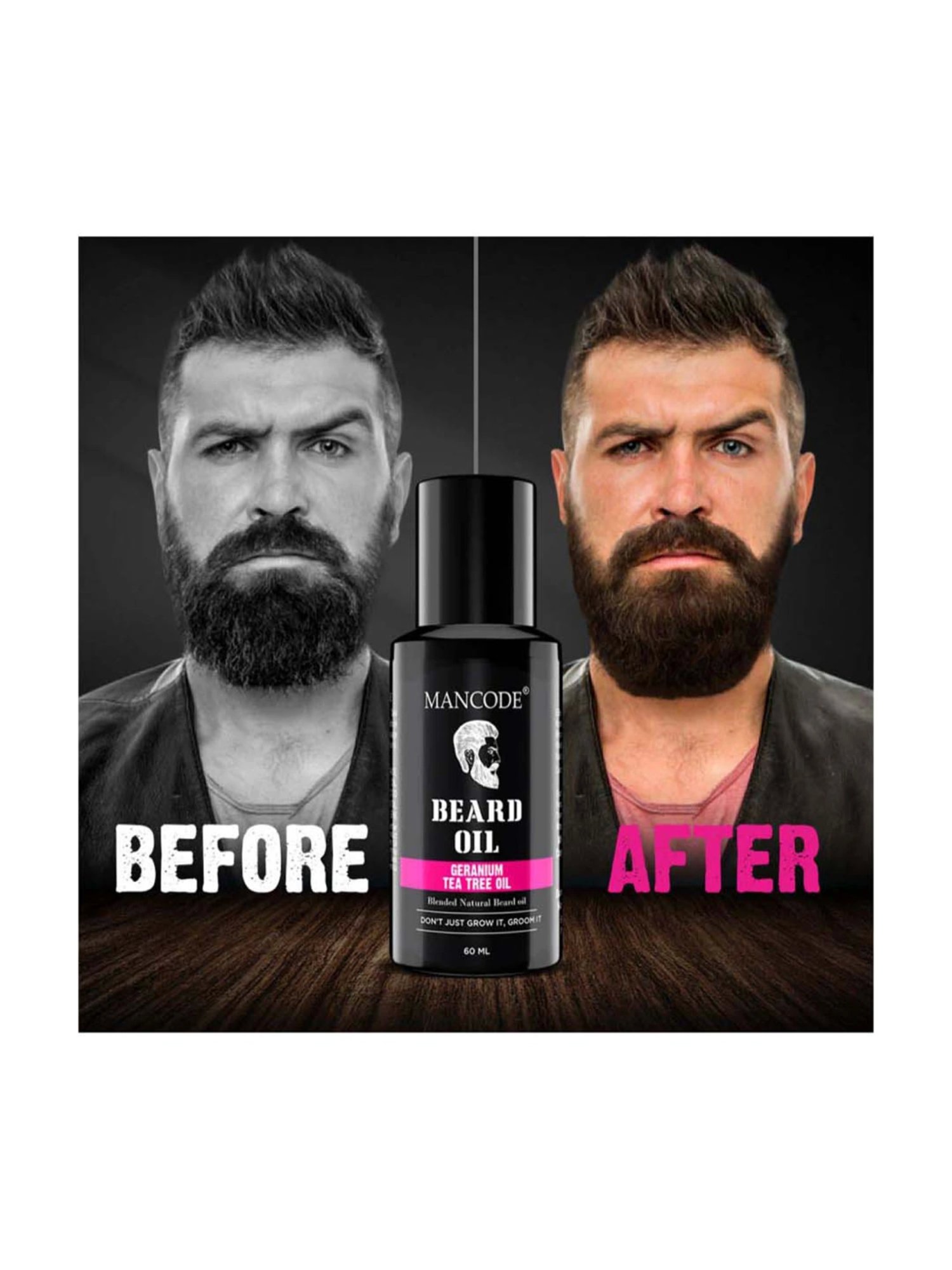 THE REAL MAN Beard Growth Oil 100 Percent Organic Beard & Moustache Hair Growth Oil - 50 ml