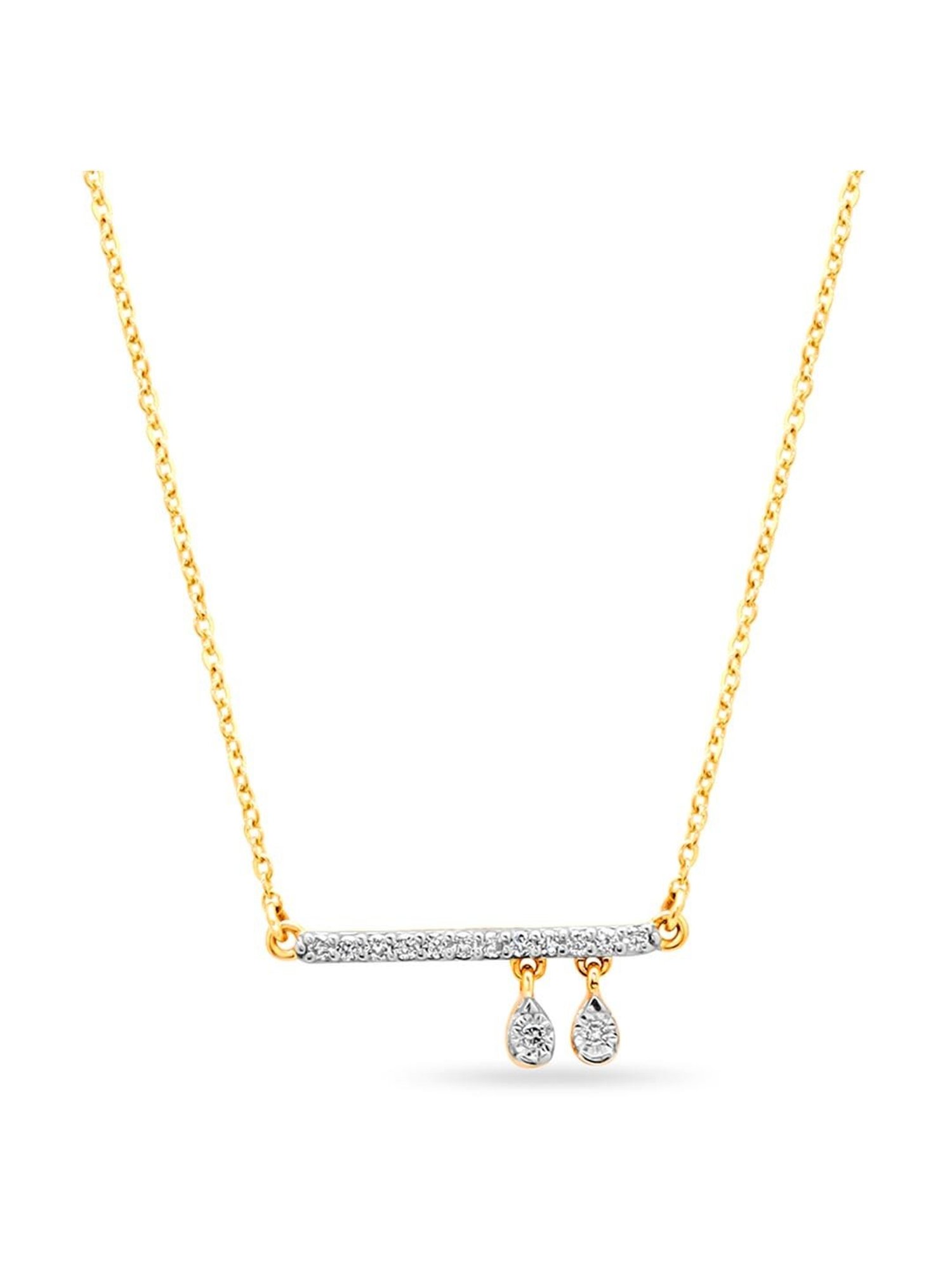 Mia by Tanishq 14 Karat Yellow Gold Two to Tango Diamond Necklace