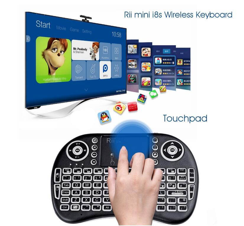 Rii i8s 2.4GHz Mini Wireless Keyboard with Touchpad Mouse, LED Backlit