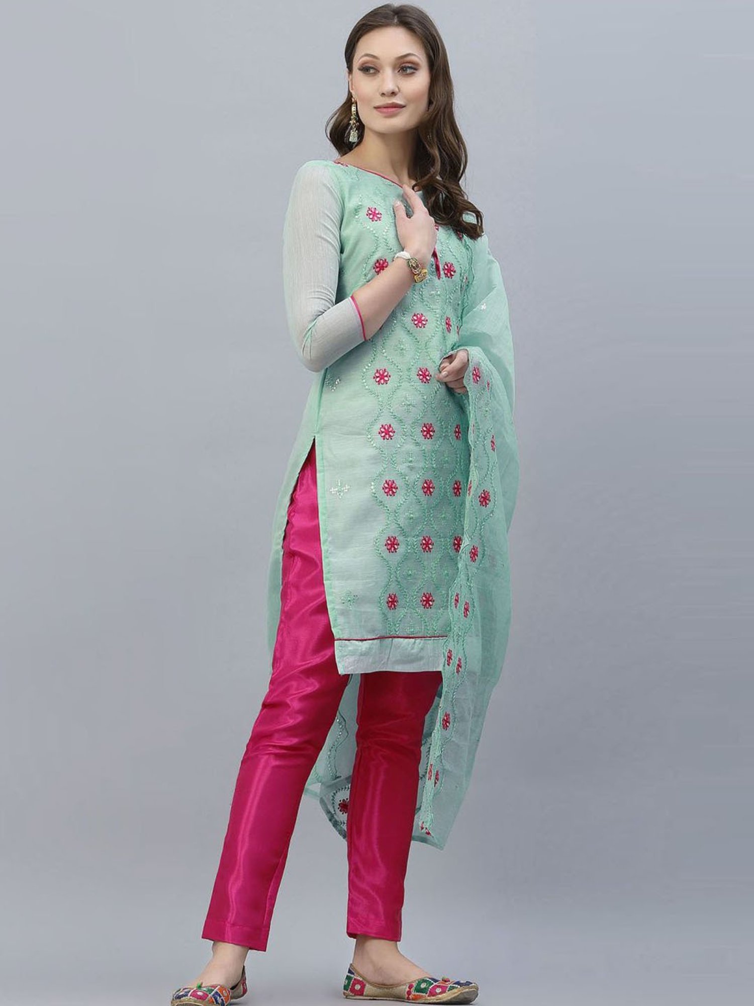 Salwar Studio Red Embroidered Blouse