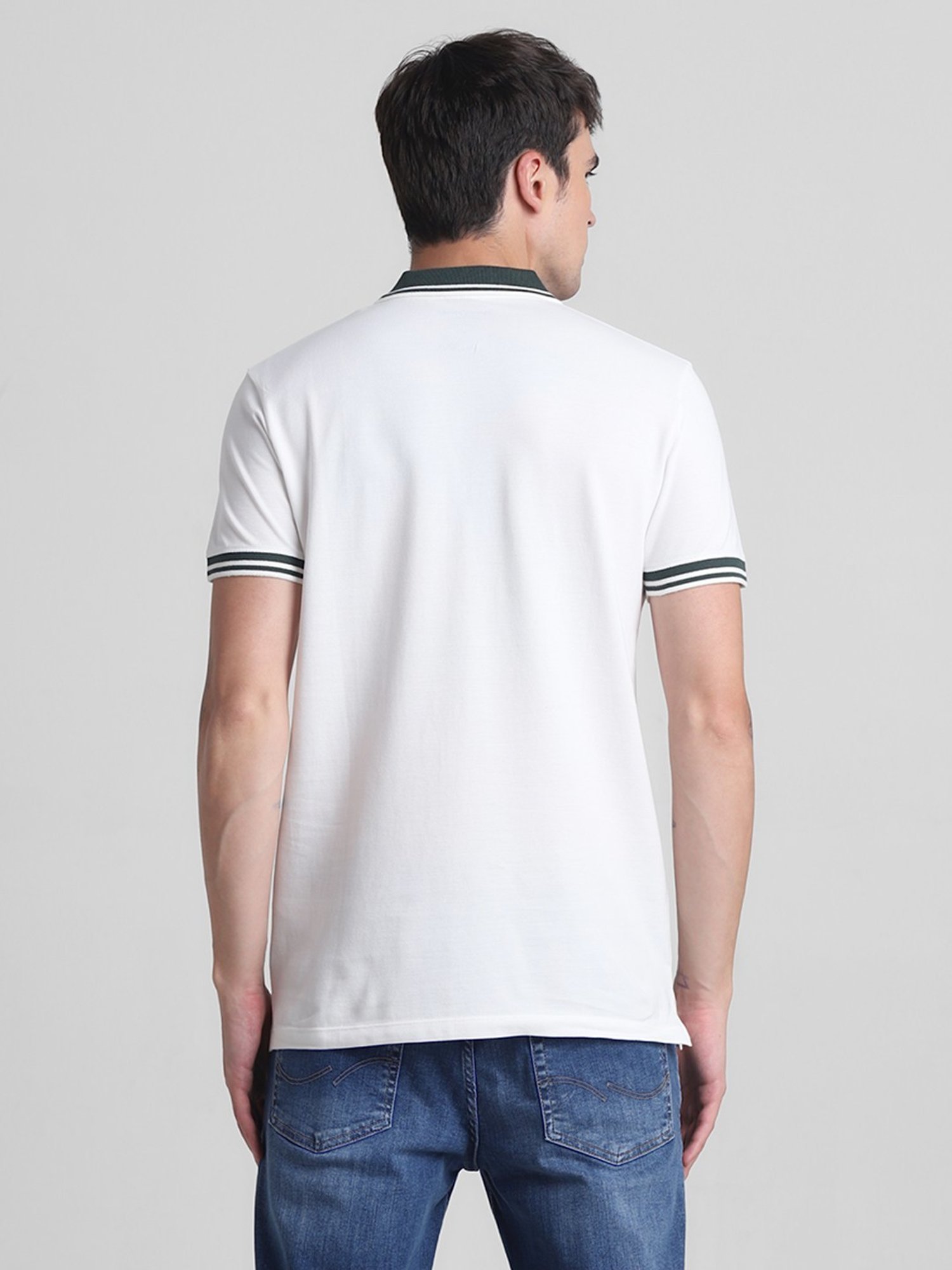 Jack & Jones Cloud Dancer Cotton Slim Fit Polo T-Shirt