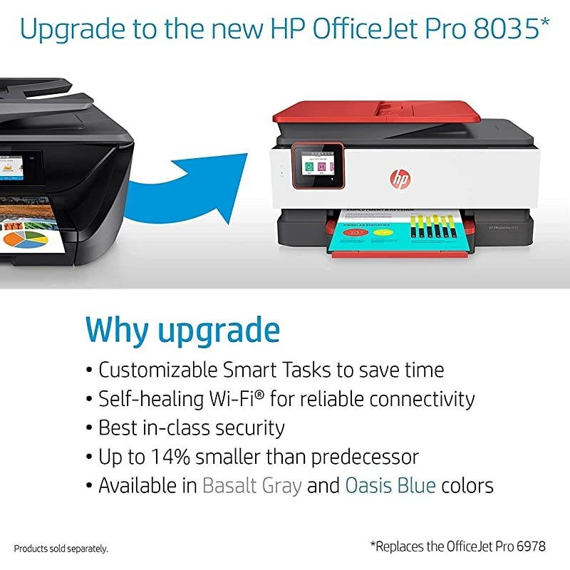 OfficeJet Pro 6978 All-in-One Wireless Printer,  Instant Ink, Works with Alexa (T0F29A)