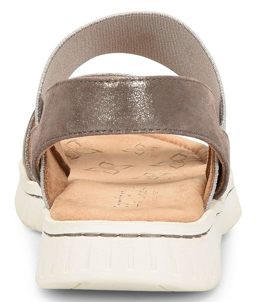 Comfortiva Charlee Elastic Metallic Leather Strap Sandals