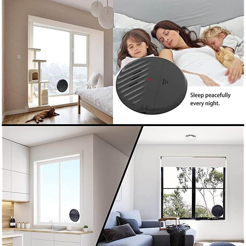 Alarm 125dB Loud UltraSlim AntiTheft Alarm for Door and Glass Break Vibration Sensor Alert with Adjustable Sensitivity 5 PCS