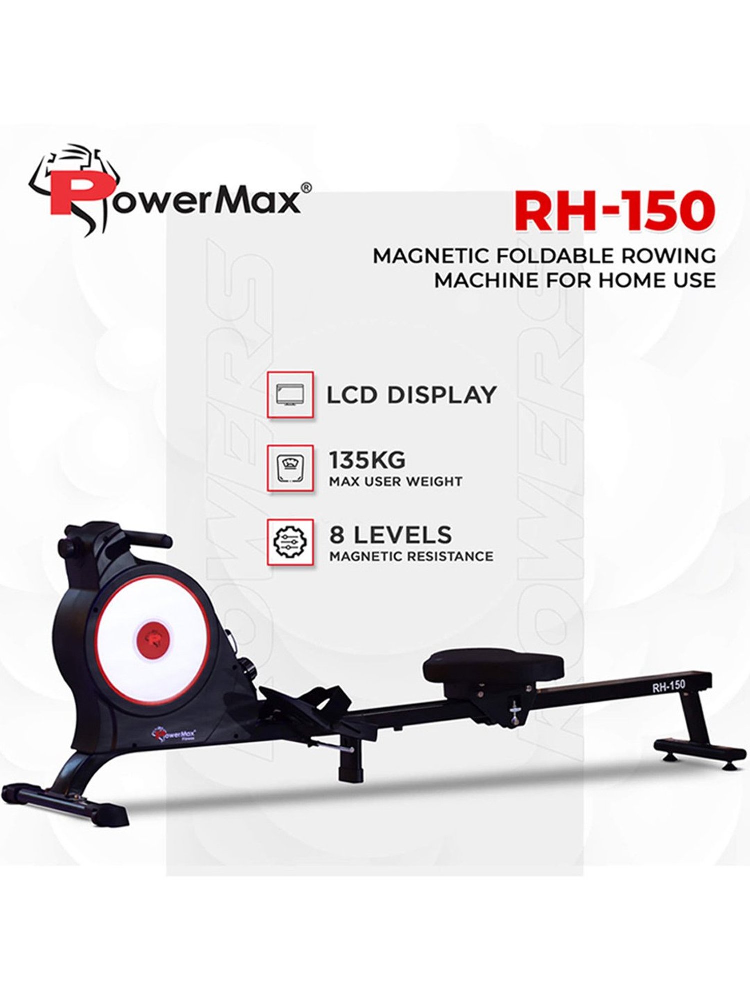 PowerMax Fitness RH-150 Rowing Machine (Black)