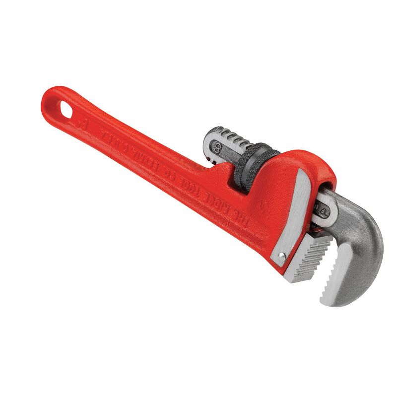 Ridgid 8 Cast-Iron 1 in. Jaw Capacity 8 in. Long Straight Pipe Wrench