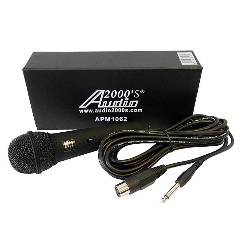 APM1062 Unidirectional Dynamic Microphone with Microphone Cable Builtin Acoustic Pop Filter Rugged Construction and Steel Mesh Grill