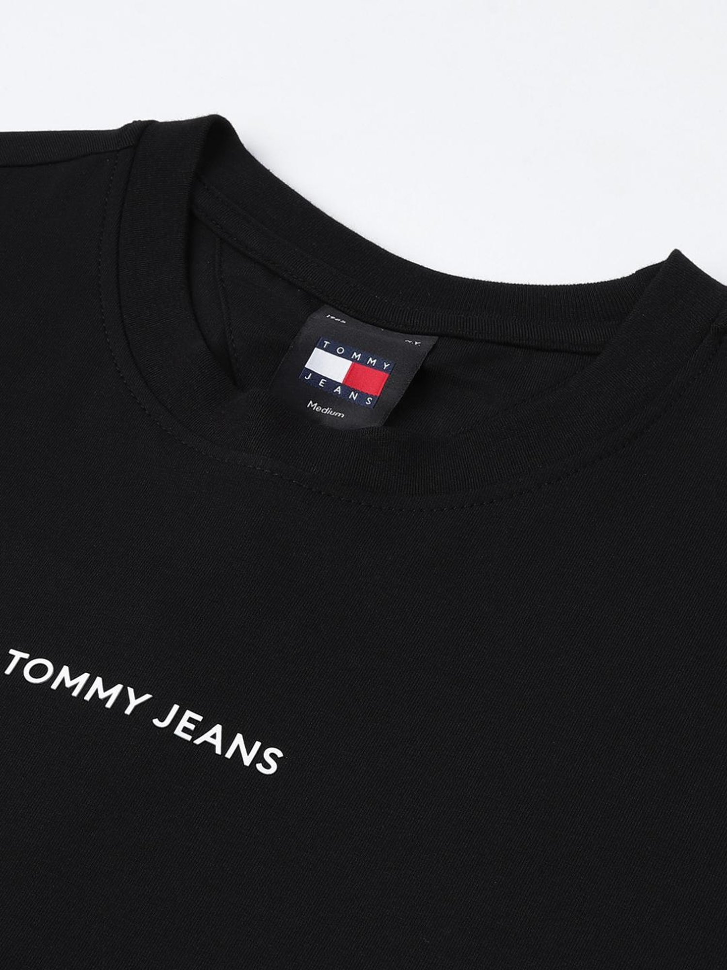 Tommy Hilfiger Black Cotton Skinny Fit T-Shirt