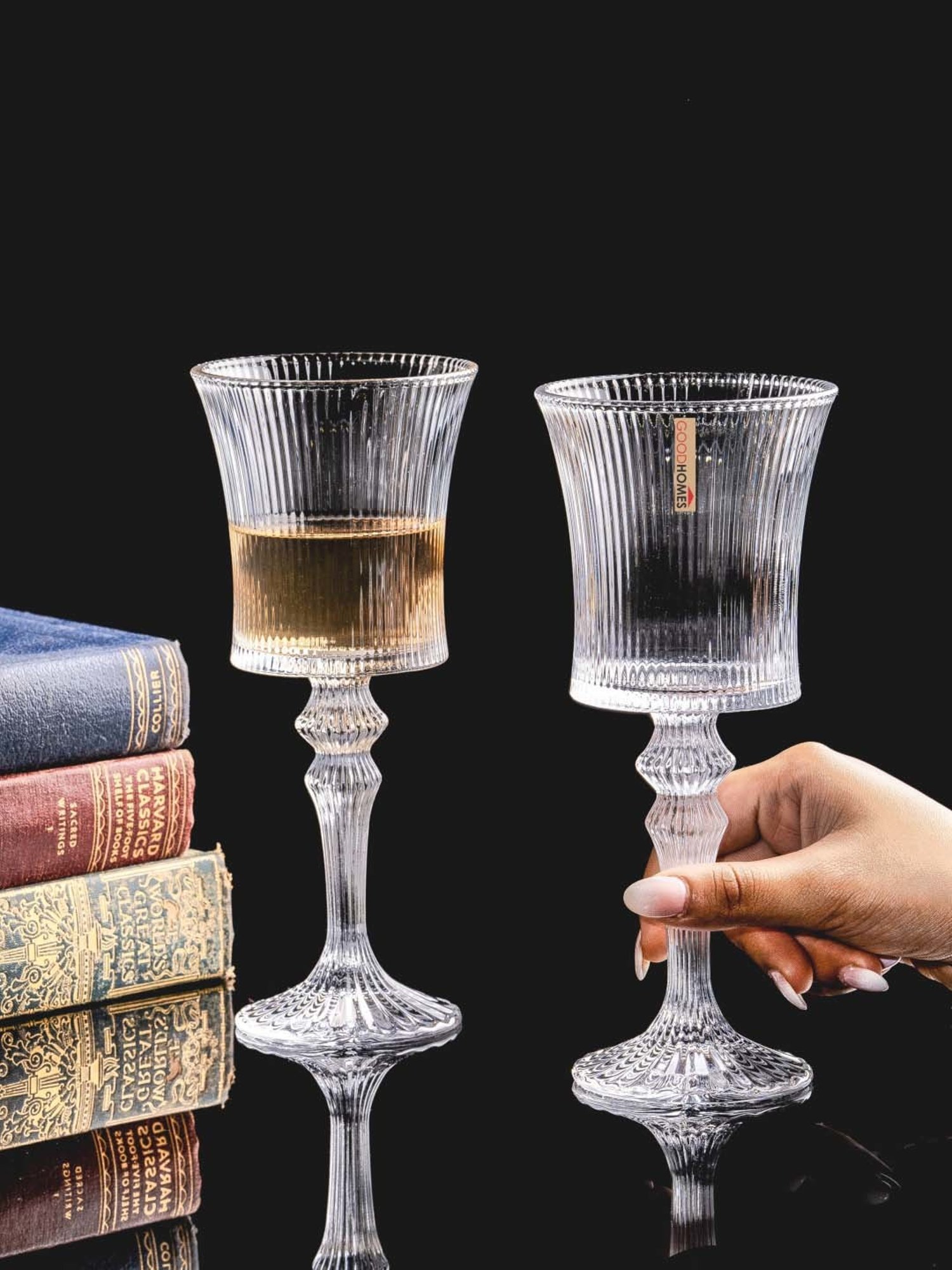 Goodhomes Transparent Stem Glass (0.28 L) - Set of 6