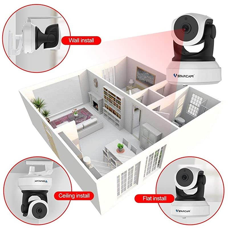 1080P WiFi Camera  HD Wireless IP Camera with Night Vision Motion Detection Cloud Service TwoWay Audio Home Security Camera for Indoor Support Max 128G TF Card