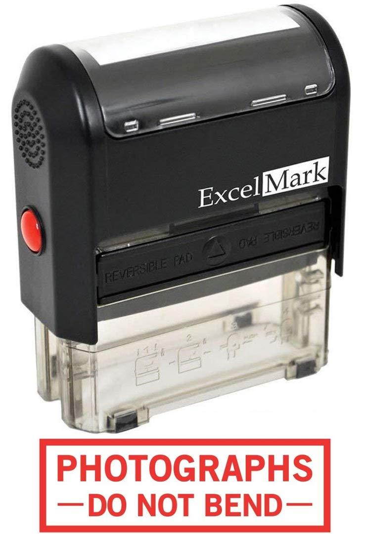 Photographs DO NOT Bend - ExcelMark Self-Inking Rubber Stamp - A1539 Red Ink