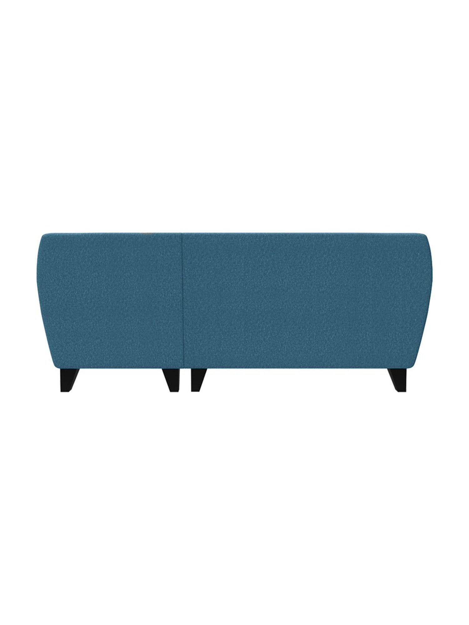 Trevi Blue Fabric & Neem Wood 5 Seater RHS Sectional Sofa