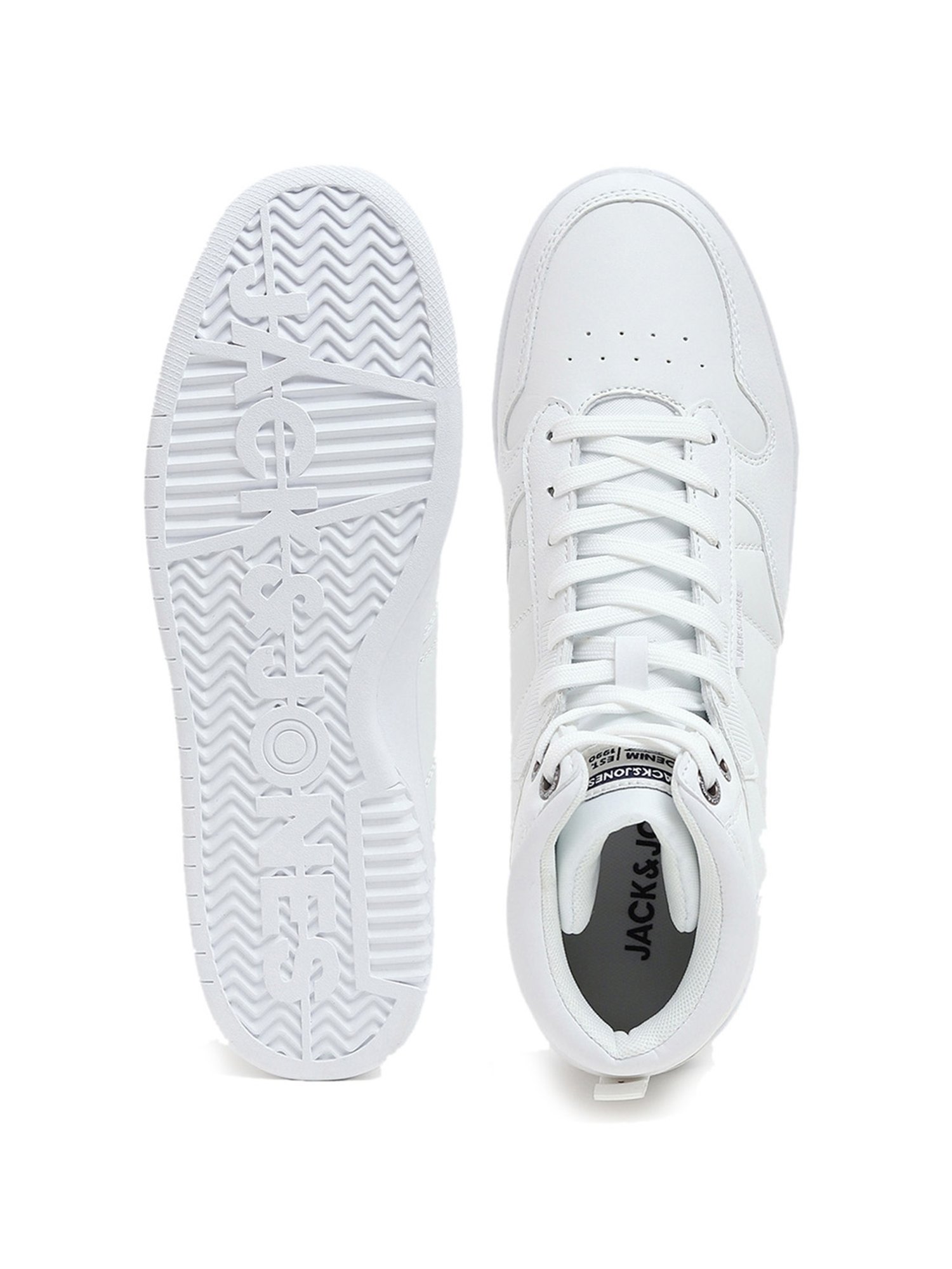 Jack & Jones Men's White Ankle High Sneakers