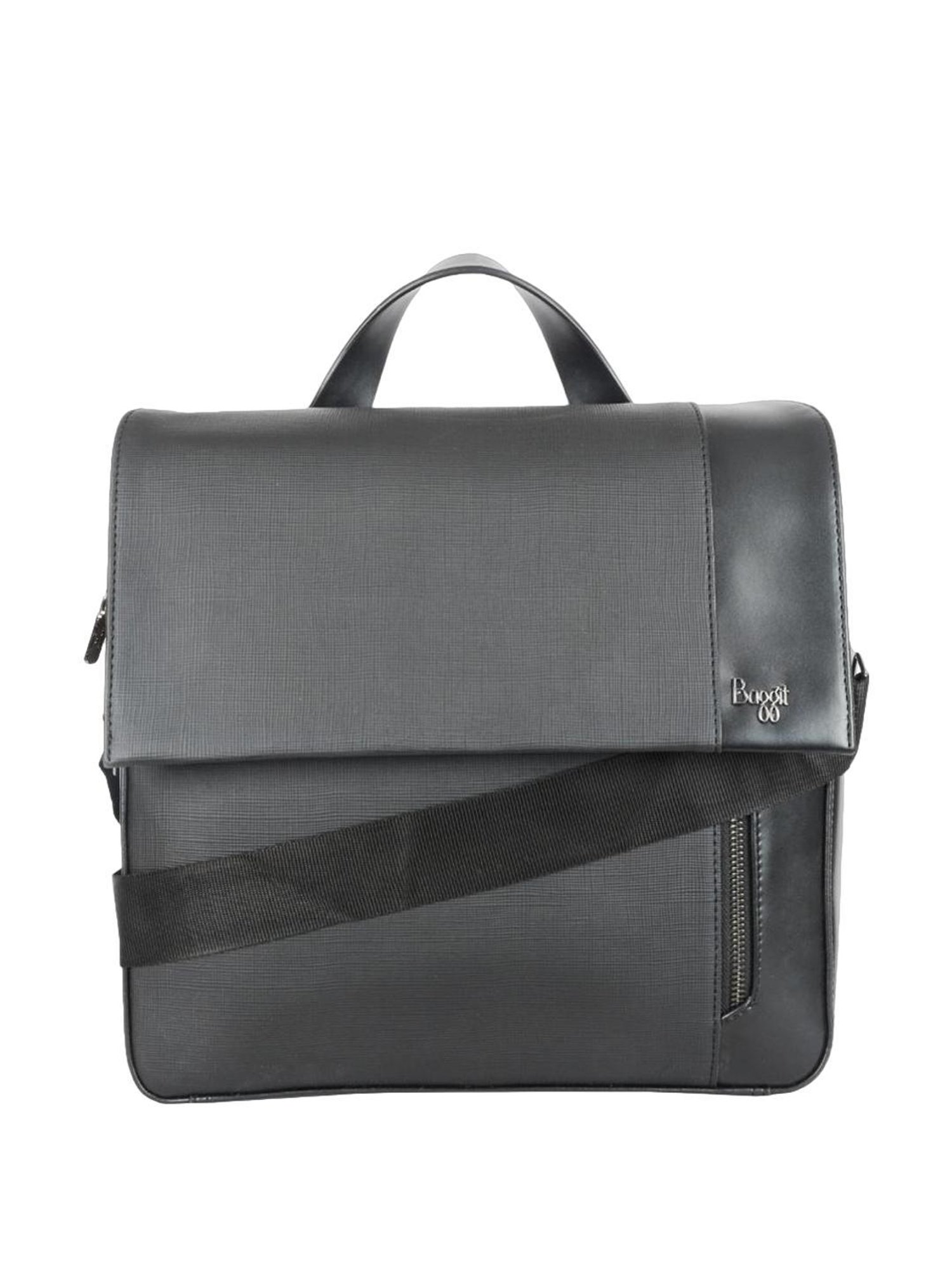 Baggit Henry Black PU Solid Messenger Bag