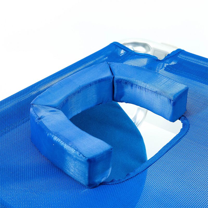 Ostrich SBSC-1016B Lightweight South Adult Beach Outdoor Lake Sand Lounging Chair, Blue and White Stripes