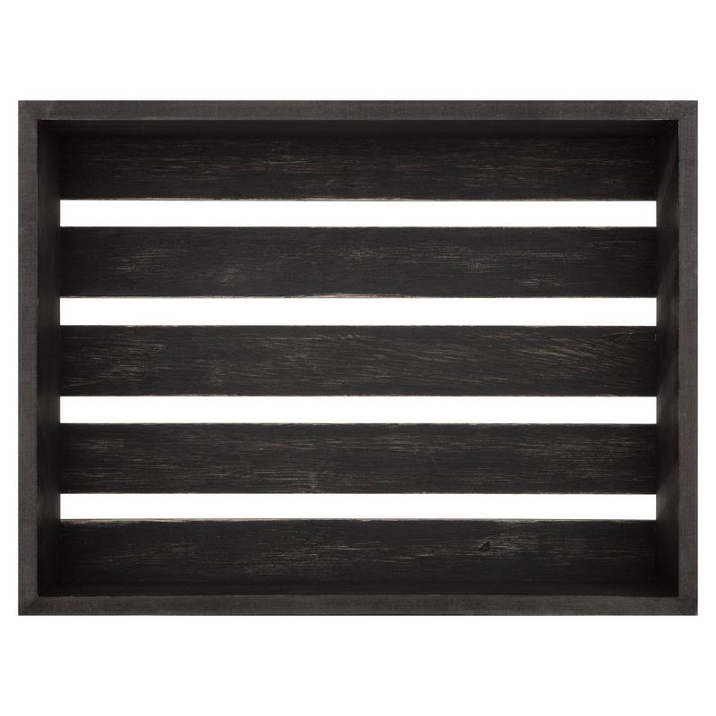 Set of 4 Rustic Wood Crate Wall Storage Black - Patton Wall Decor