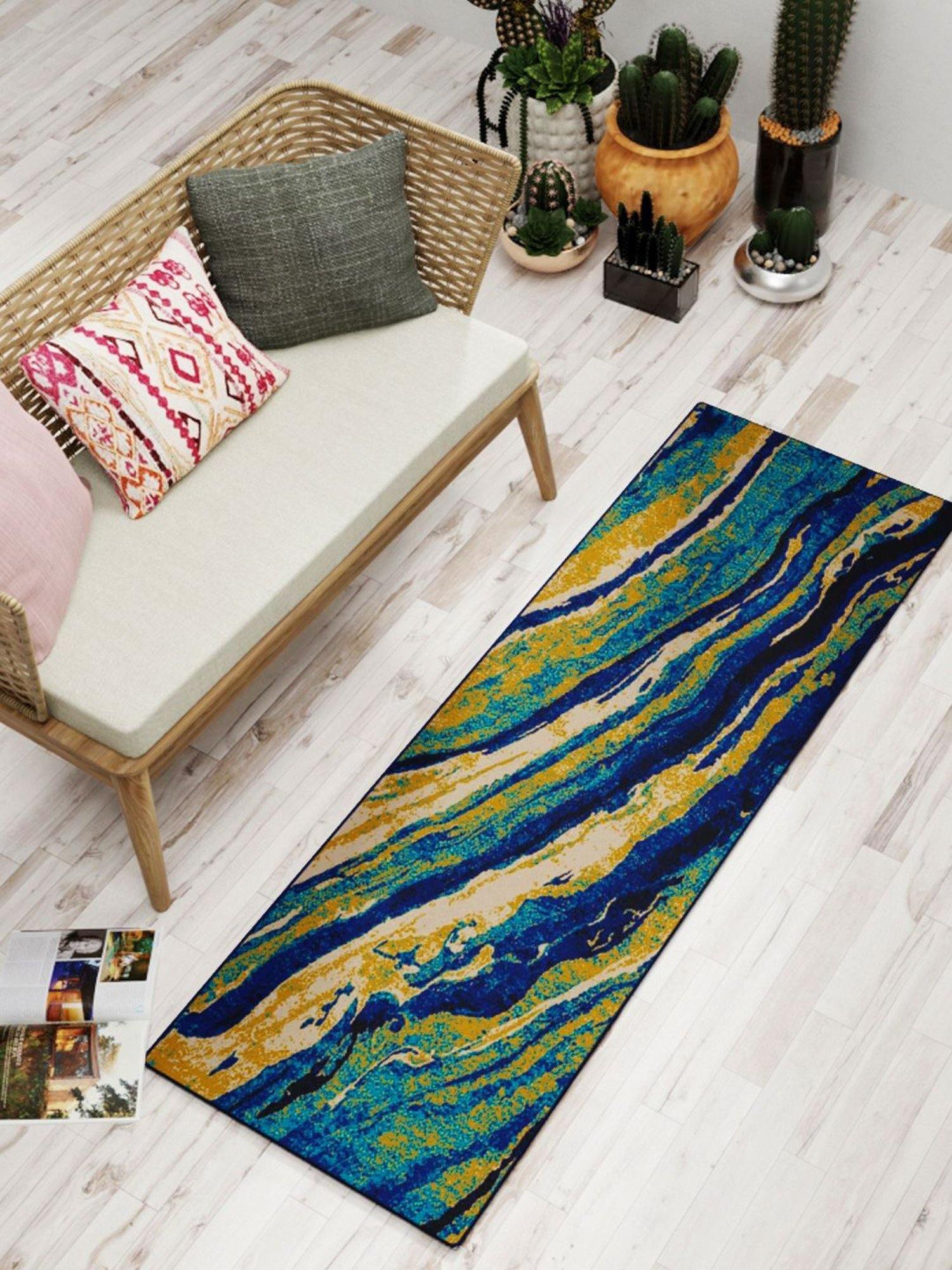 Bianca Multicolor Microfibre Non-Slip Rug