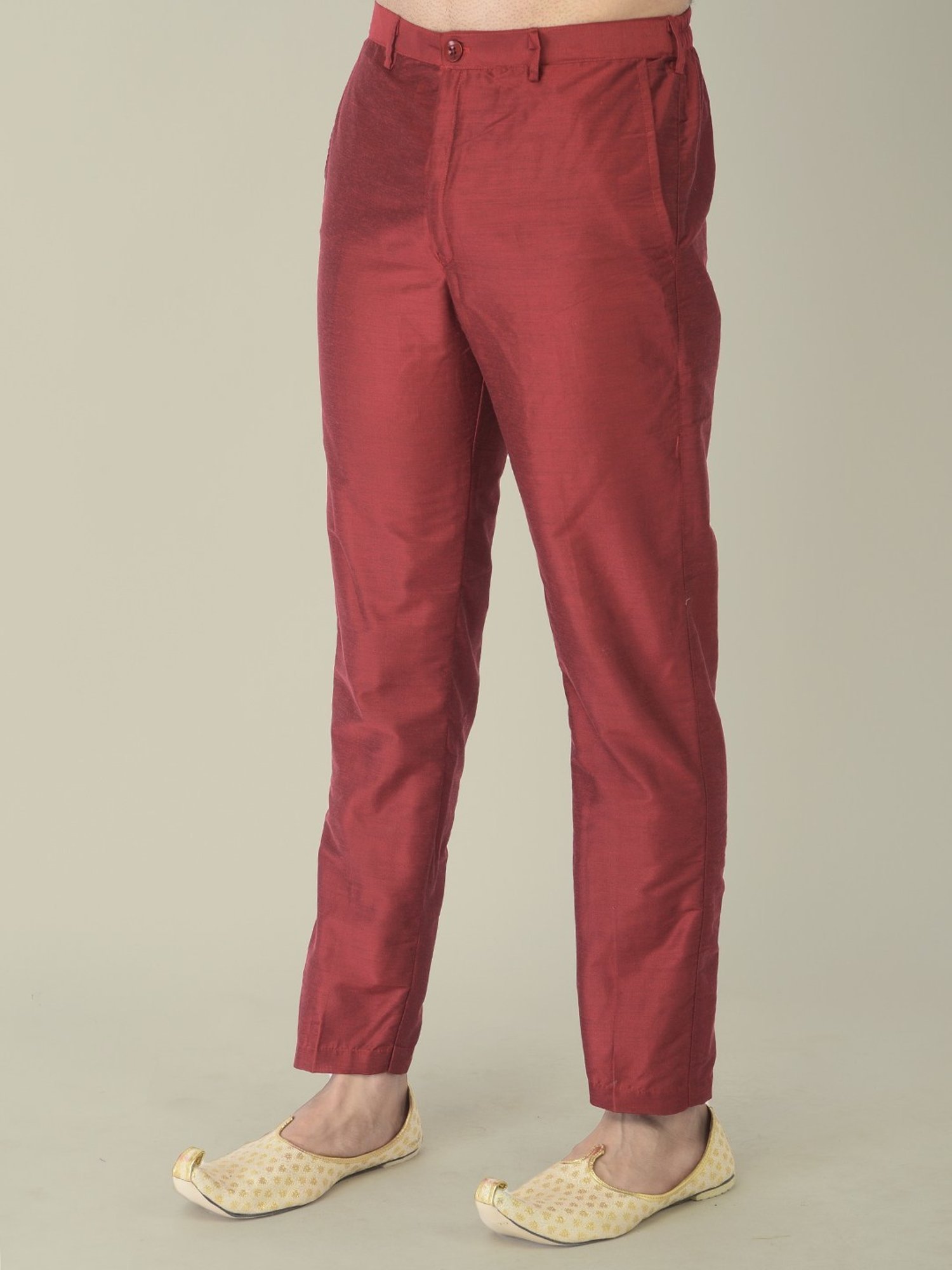 Deyann Maroon & Cream Cotton Regular Fit Printed Kurta Set With Jacket