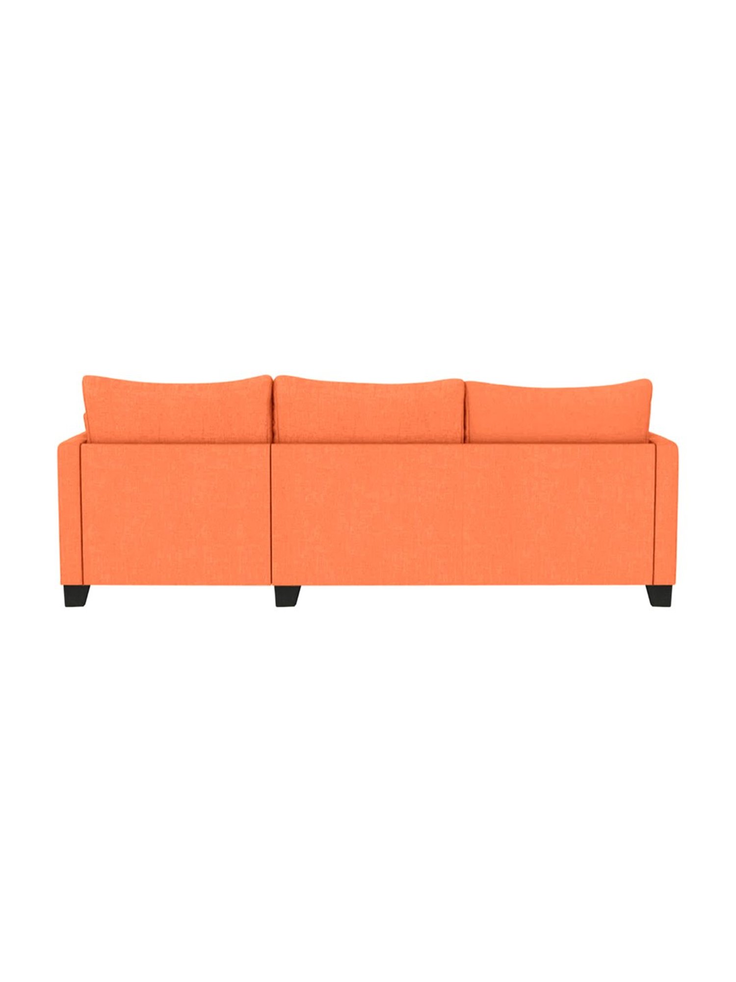 Trevi Duke Orange Fabric & Neem Wood 6 Seater LHS Sectional Sofa