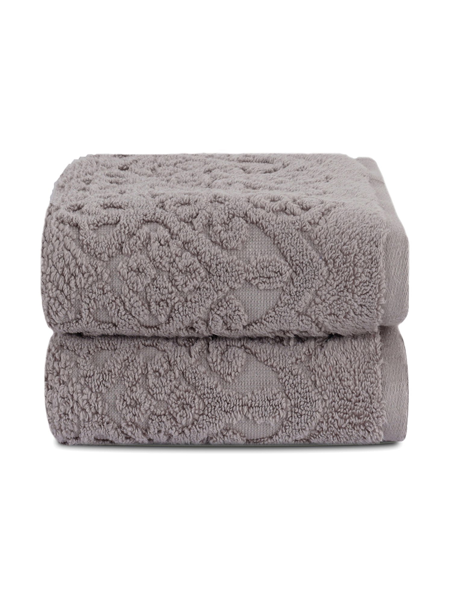 Maspar Grey 550 GSM Cotton Hand Towel - Set of 2