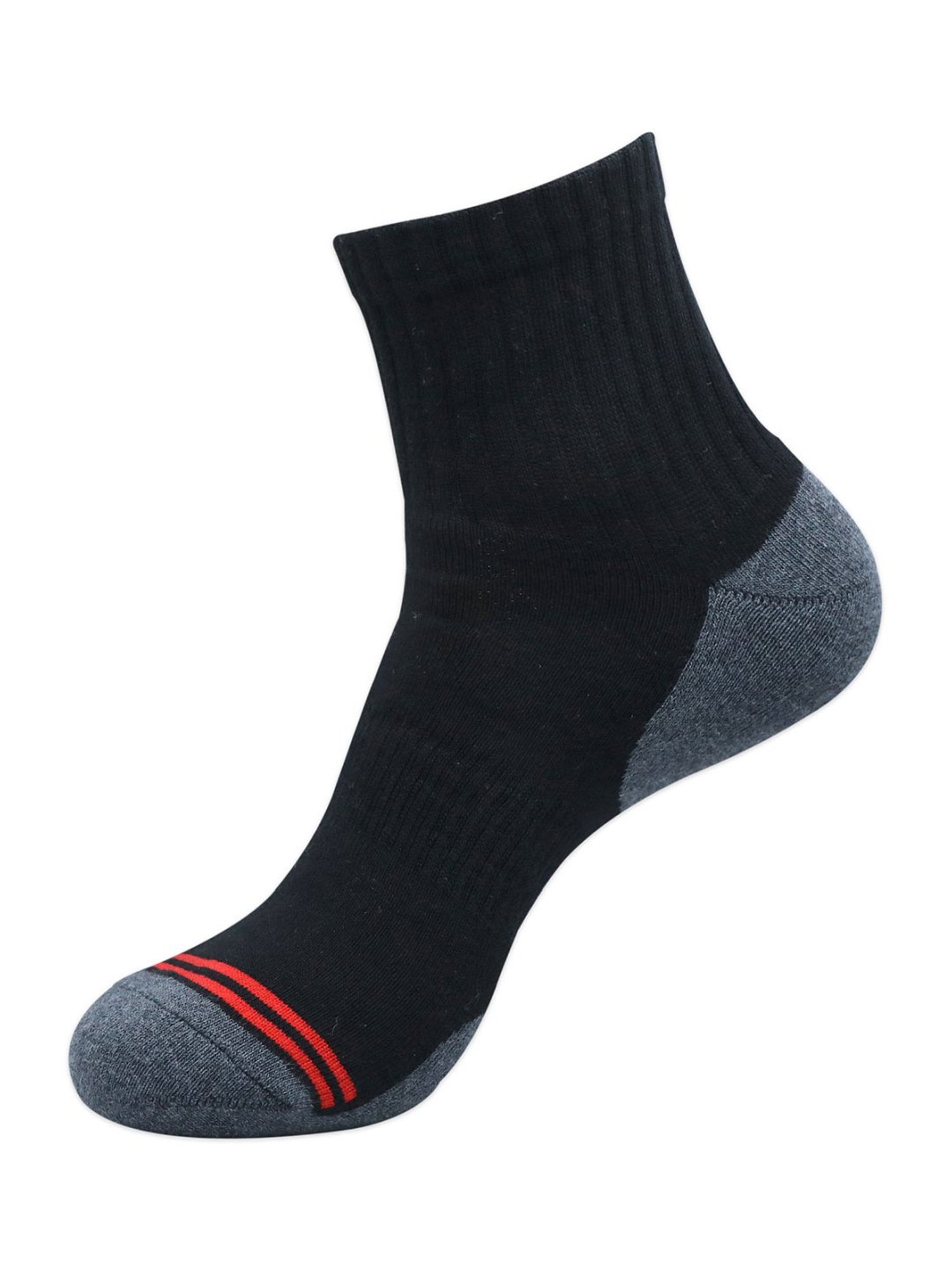 BALENZIA Cotton Colour Block Cushioned High Ankle Sports Socks (Pack Of 3)