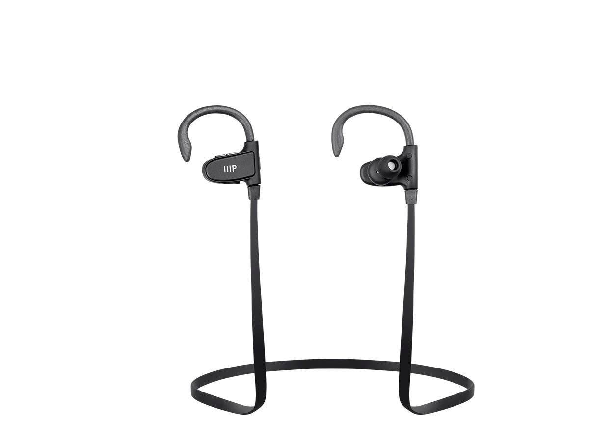 Monoprice Wireless Bluetooth Earphones - Black With Built-In Mic, Adjustable Ear Hooks, Waterproof, Sweatproof IPX7, CVC 6.0