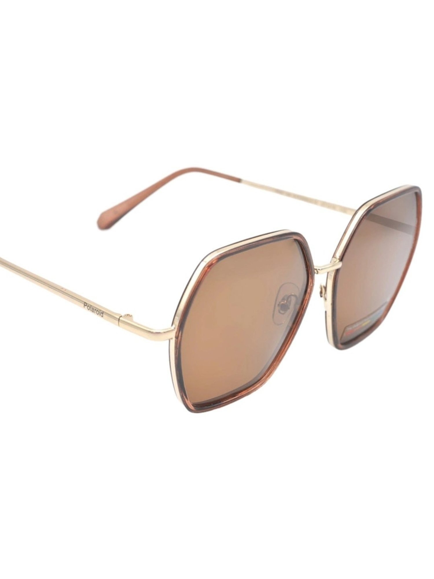 Polaroid Brown Geometric Polarised and UV Protected Lens Sunglasses for Women