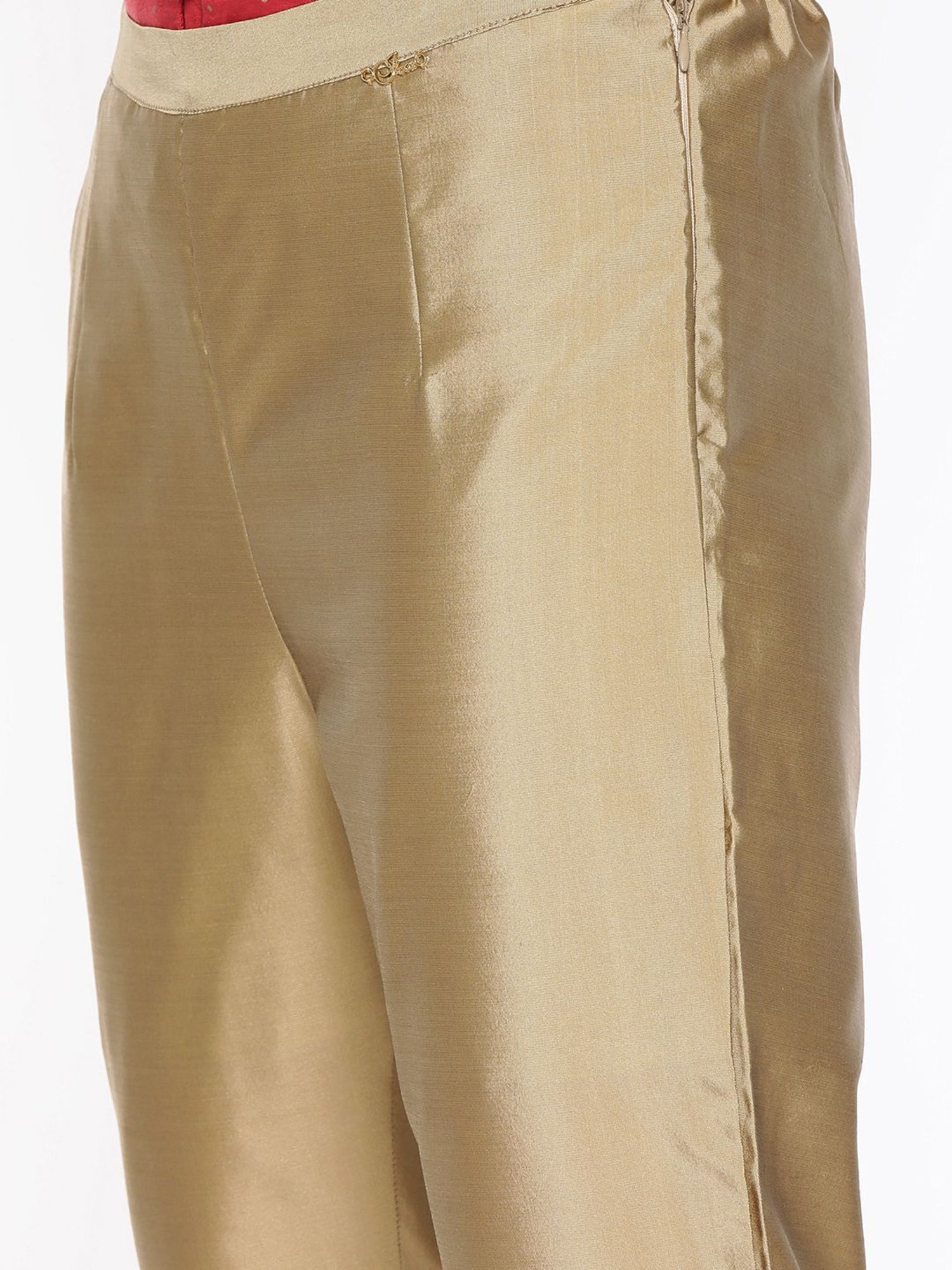 Ira Soleil Golden Regular Fit Cropped Pants