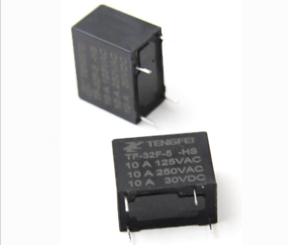 10 pcs normal open 4 pins DC5V 0.45w small electromagnetic relay TF-32F-5V-HS for 10A/125VAC 10A/250VAC 10A/30VDC contact load