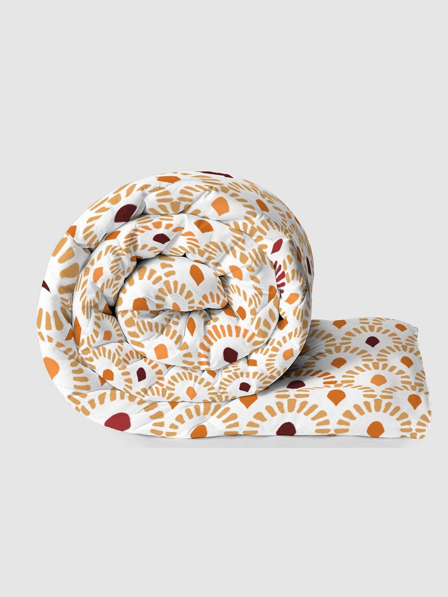 Living Roots Printed Grey 300 TC Cotton Single Diwan - Set of 8