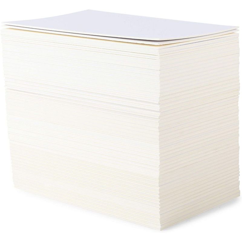 Bright Creations 100 Pack White Backing Board, Uncut Photo Mat, Arts and Crafts (5 x 7 Inches)
