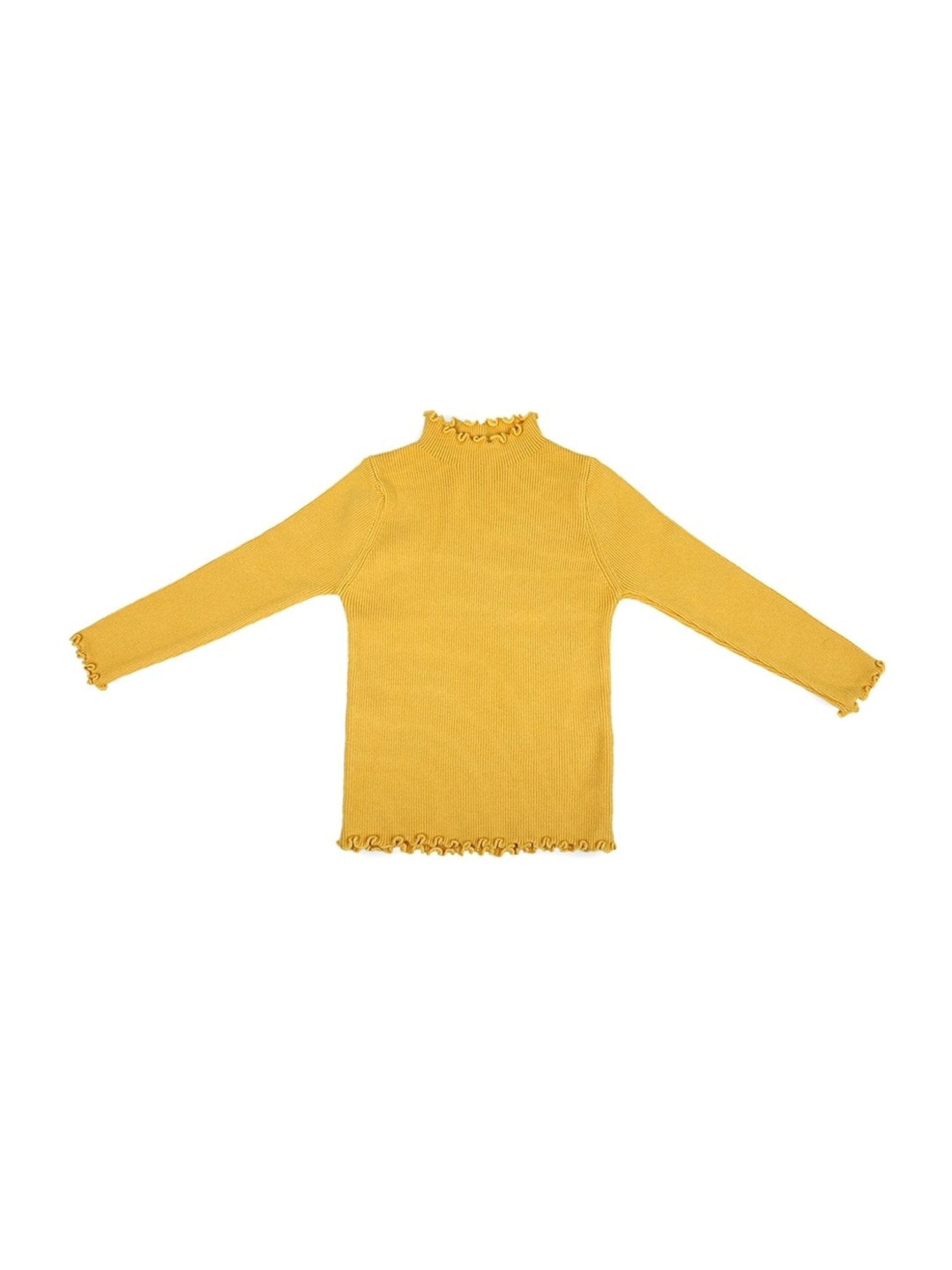 Baby Moo Kids Yellow Regular Fit Full Sleeves Sweater